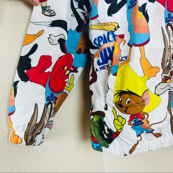NEW Members Only Looney Tunes Space Jam Hood Windbreaker Jacket LARGE Cartoon - Picture 8 of 9